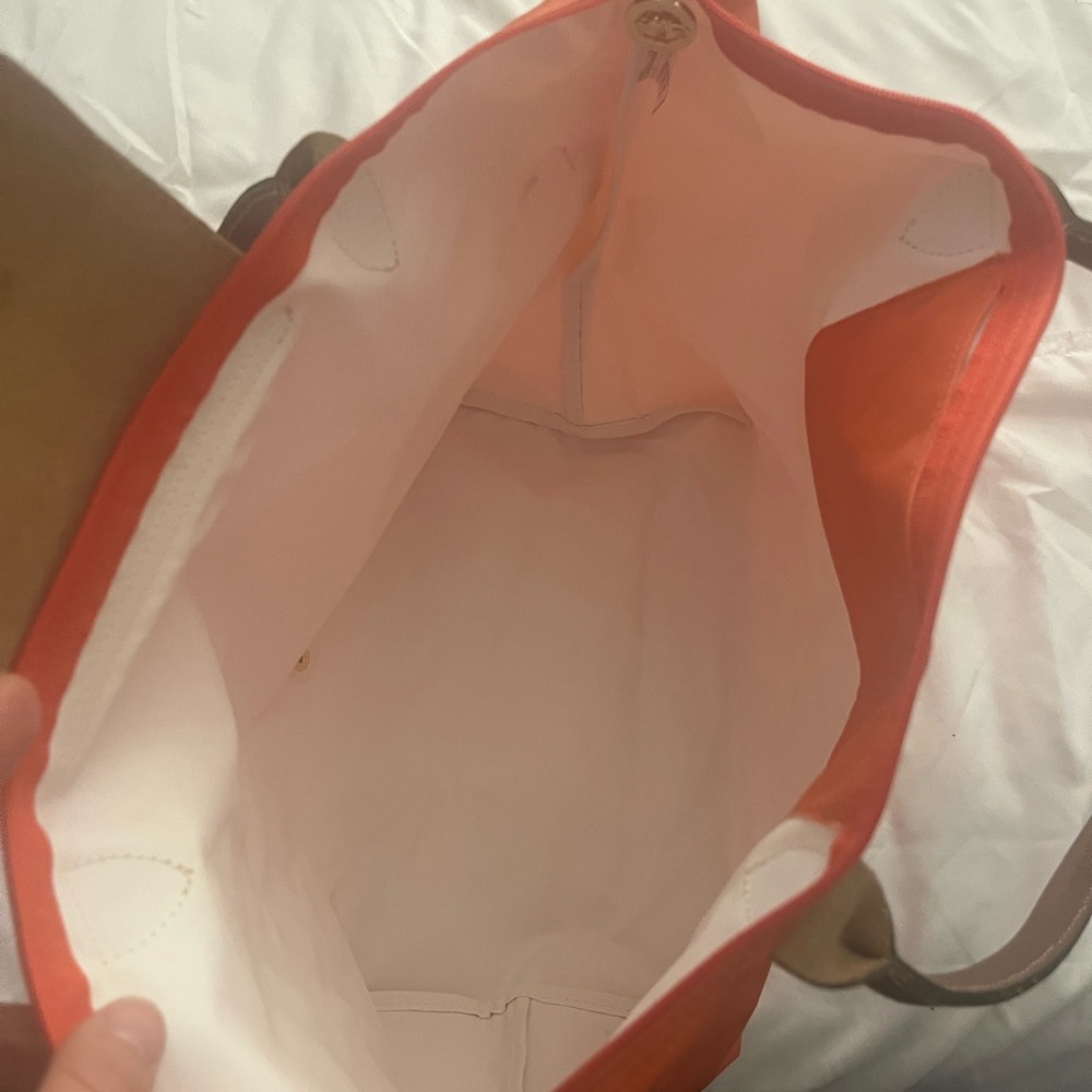 Longchamp Le Pilage Orange Tote Bag - Picture 5 of 10